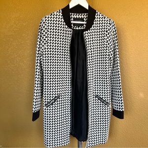 SANCTUARY Houndstooth City Coat Long Black & White